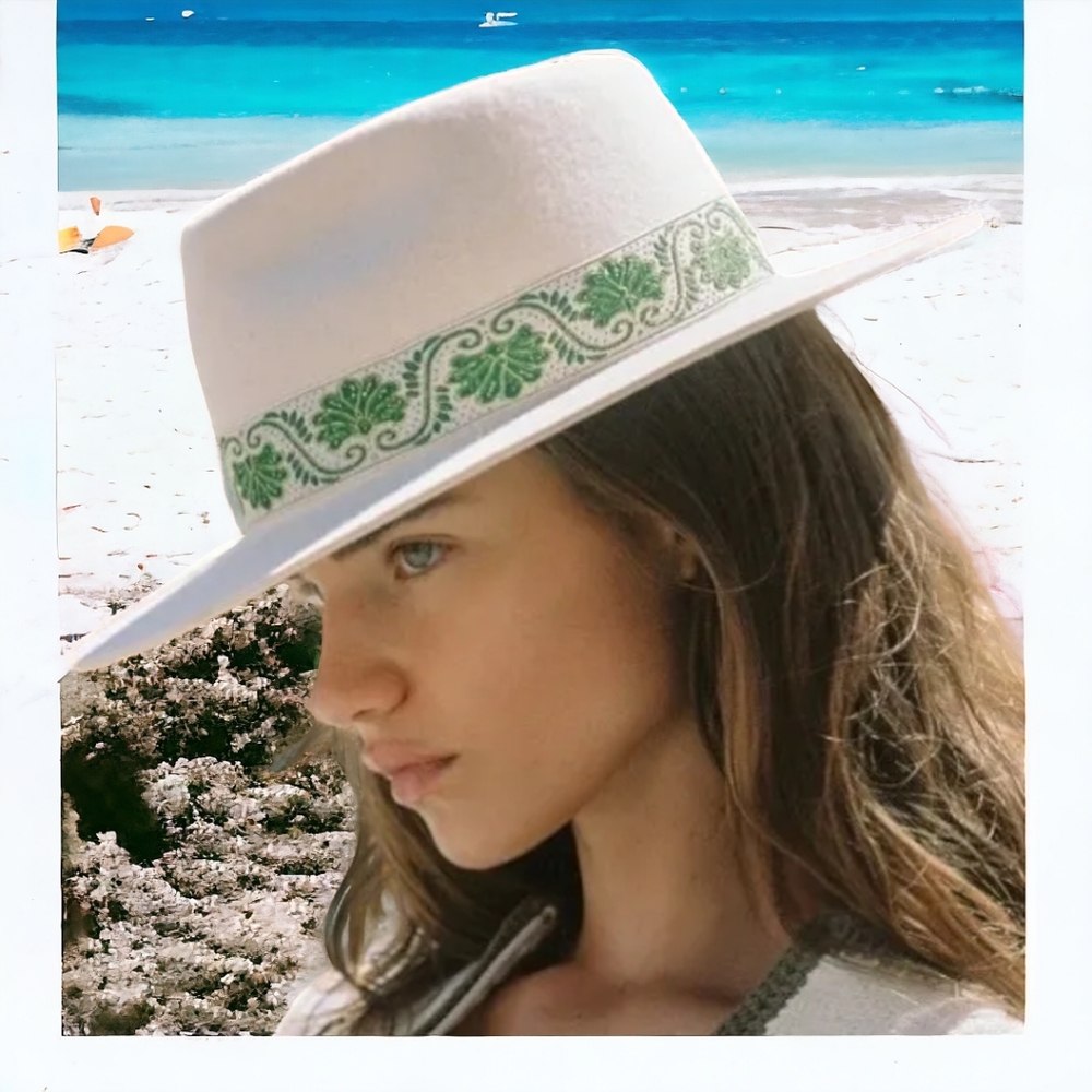 LACK OF COLOR IVY BEVERLY FEDORA HAT WHITE 63CM (XXL)